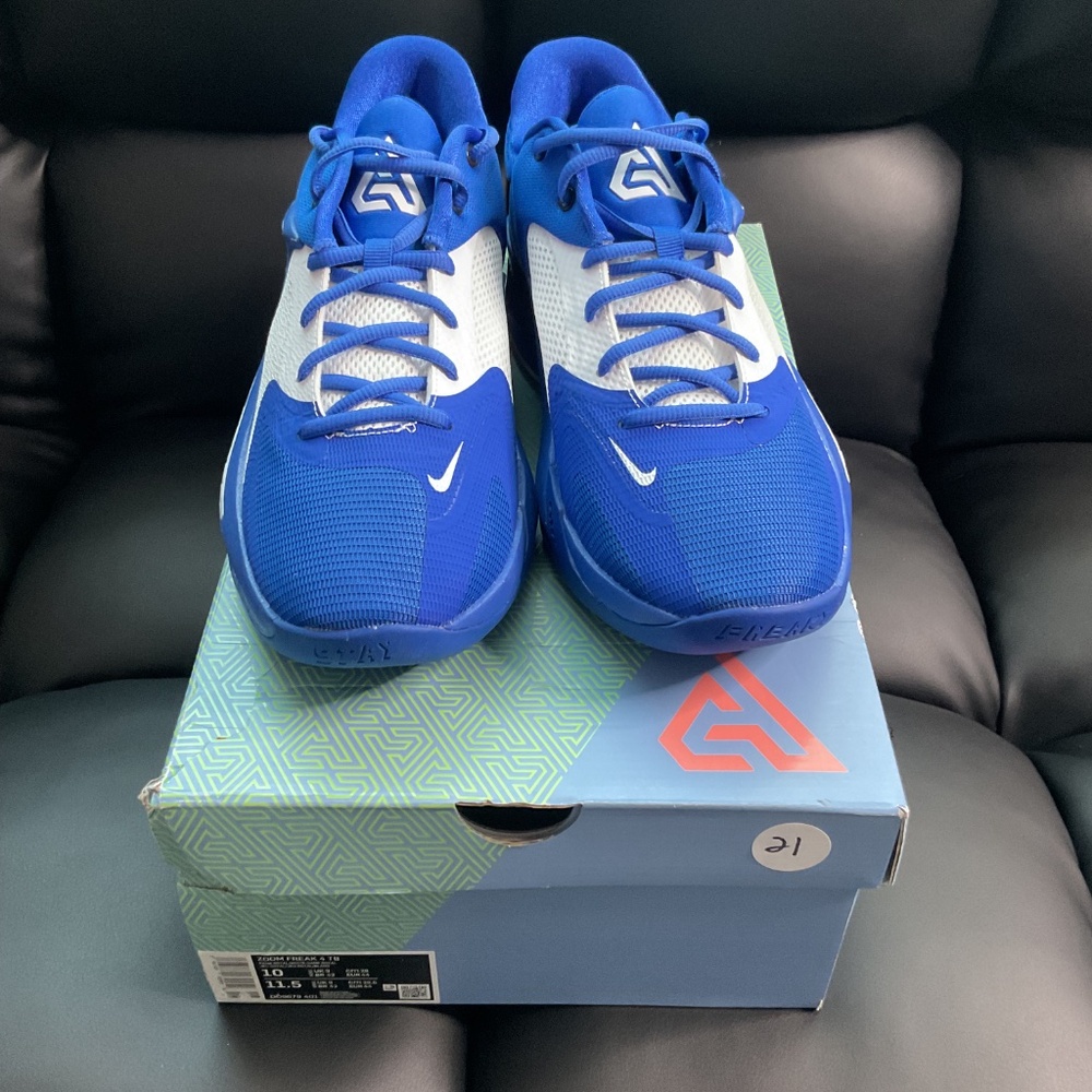 Nike Zoom Freak 4 TB Giannis "Game Royal" Blue White Basketball Shoes Men's 10 - Picture 5 of 9